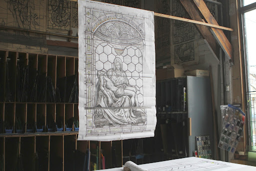 When taking a stained glass window apart for restoration, it's absolutely necessary to have an exact diagram of the original design.
