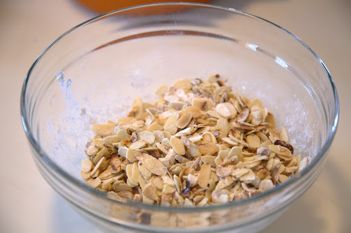 The almonds were tossed with confectioners sugar and a bit of ground cinnamon.