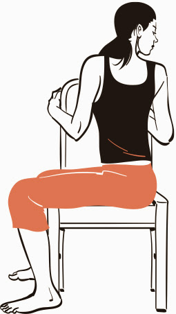 In addition to limbering your muscles, stretching can balance your energy, whether you’re feeling run-down, sluggish, or keyed up. This chair twist is one of four different yoga stretches I use when I need to relax or when I need to recharge in the middle of the day.