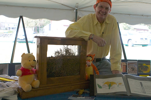 D.J. Haverkamp from Bedford Bee Honeybee Service is a fixture at the herb fair. http://www.bedfordbee.com