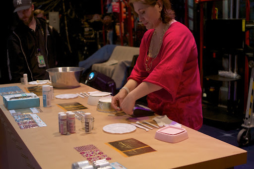 Before the show, MSLO's Anduin Haven, prepped the table for my demo. The craft was about embellishing pet feeding bowls.