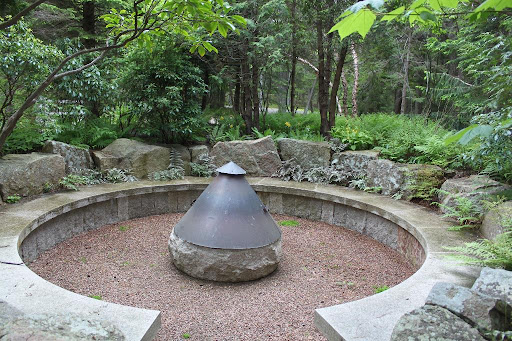 This is the Skylands Council Circle, where we enjoy fires at night and share stories. I had this circle built after finding plans for one in the original Skylands blueprints of famed landscape architect, Jens Jensen.