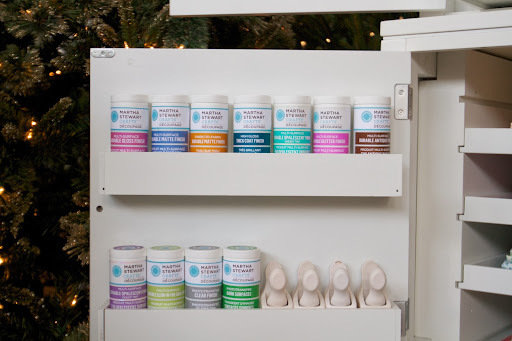 We showcased our new Martha Stewart Crafts Multi-Surface Decoupage line that launched over the summer. It's the first durable, dishwasher-safe, decoupage medium that can be applied on wood, metal, plastic, glass, ceramic, and paper.