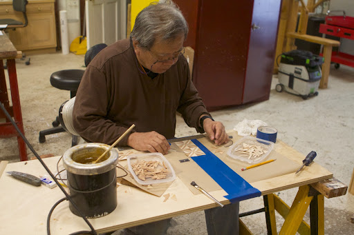 Alex Wahyudi specializes in marquetry, a nearly extinct art. Richard is keeping it alive in his studio by recreating it in a contemporary fashion.