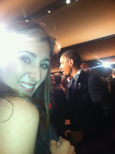 I was very grateful to have a chance to shake President Obama's hand and share a few words. This photo was taken right before that happened.