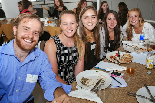 Interns Michael Goldman (Executive), Cecelia Ehresman (Legal), Gabriella Czarniak (Executive), Jillian Biener (Advertising), and Katherine McElhiney (Art)