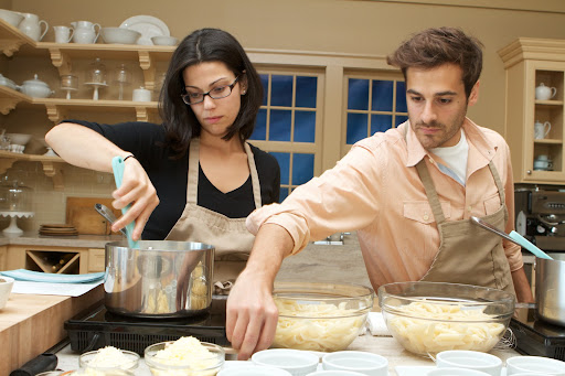 Helping in the kitchen was Nicole Coppola - freelance cook and Thomas Joseph - who worked on my TV show and the Cooking School show and is now Director of Food Development.