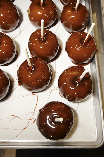 Red candy apples