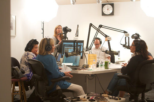 Bobbi discussed how she defines beauty and what role makeup plays for a woman's beauty. My radio producer, Jocelyn Santos is to my left and Neil Golub is across.