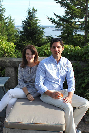 Alison and Michael Brewer, relaxing with iced tea