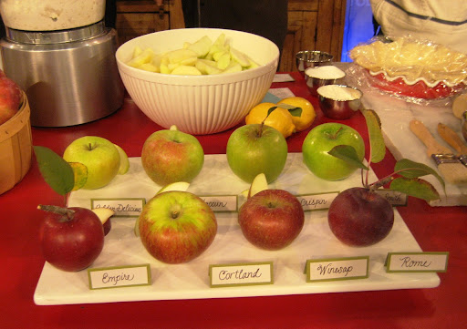 For my pie, I used Empire and Granny Smith apples. Other good pie choices include Golden Delicious, Macoun, Crispin, Cortland, Winesap, and Rome.