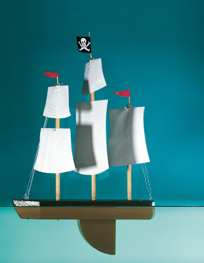 Pirate Ship: This three-masted uses strips of a mesh fruit bag for its ladders. Our toy boat tutorial includes instructions for building a sailboat, tugboat, and motorboat, as well.