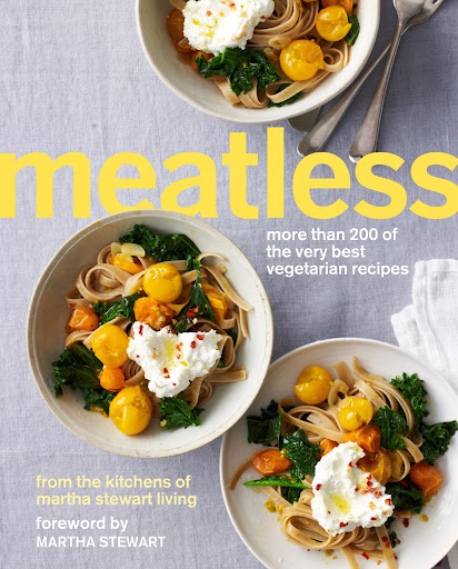 This is the cover of our latest cookbook, Meatless, a collection of more than 200 of the very best vegetarian recipes.