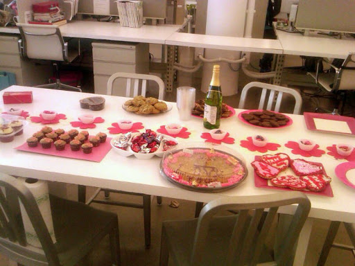 Every year, the Digital Editorial team pulls together a loving spread to celebrate Valentine's Day, complete with a bottle of sparkling...cider (since it's noon on a Tuesday).