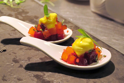 The very colorful Kashmiri pickled beet salad was delicious.