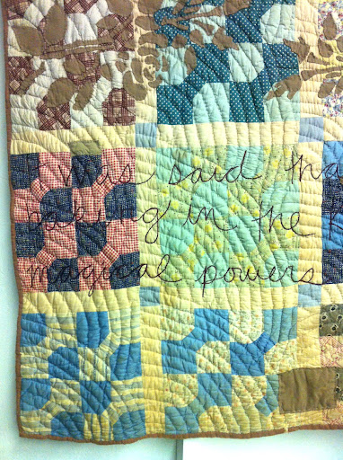 One quilt talks about the magical powers of sewing in a studio...