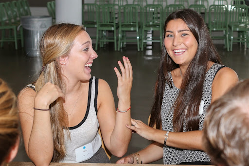 Haley Polkes (Style) and Aurelie Corinthos (Editorial Copy/Writers) shared a laugh. At the moment, Haley is busy prepping for four different November photo shoots, which includes calling in the products, items, and clothing, and making sure they are all ready in the studio.