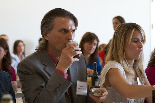 Frazier Moore, of Associated Press, smelled and sampled his vinaigrette.