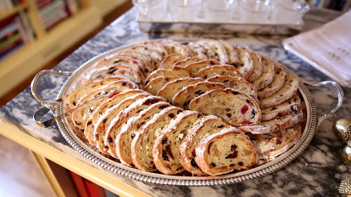 A beautifully arranged tray of amazing Balthazar marzipan stolen. http://www.balthazarbakery.com
