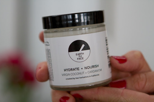 This lovely coconut body cream contains coconut oil and is infused with cardamom. It smells so good!
