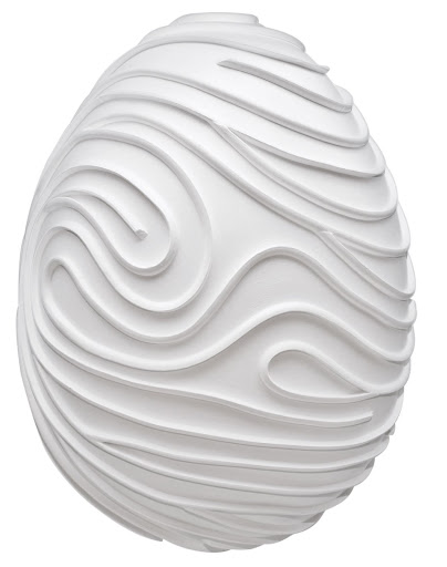 Marc Quinn - My egg is covered in a network of lines which come from the fingerprints of two people, a man and a woman. The lines from the prints run seamlessly into each other to create a new form, a monument to love. Current price: $16000.00
