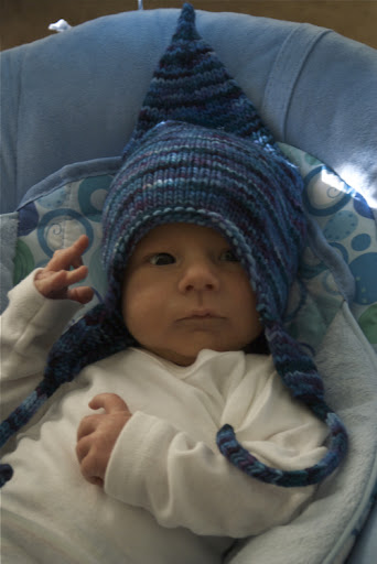 Wesley in his knit hat, almost 3 months old!.