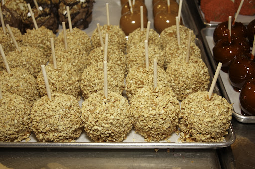 All of Amy’s caramel apples are made in an open kitchen, which allows customers to see the chocolatiers hard at work.