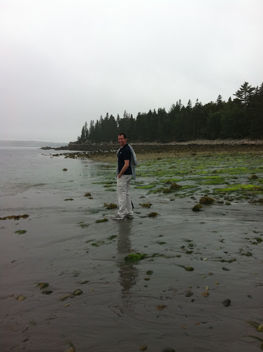 Kevin took a stroll on the beach across from Long Pond.