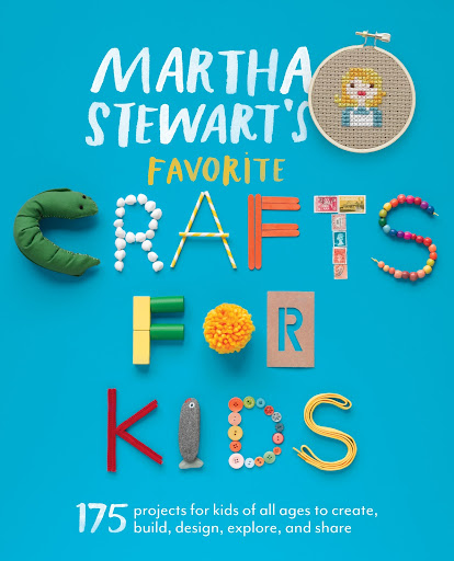 This is the really fun cover of our latest book, Martha Stewart's Favorite Crafts For Kids, which focuses on craft projects that children, aged three to twelve, can make with their parents.