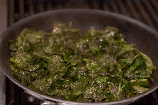 The spinach was wilted.
