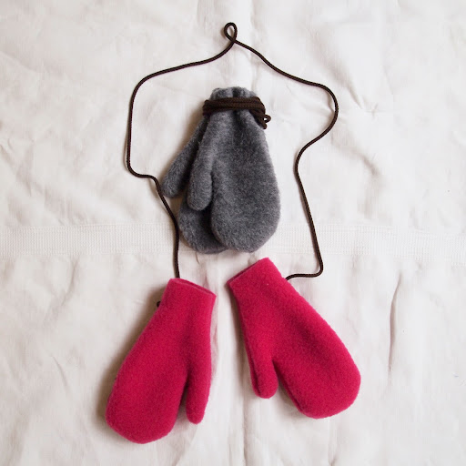 Made of pure wool fleece, these children's mittens from Makie come with a cord attachment, so they're never missing a glove.
