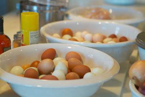 I started to gather my ingredients and I'm always so happy to have fresh laid eggs from my chickens. These make such a difference in my kitchen.