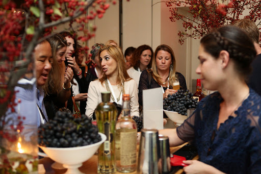 Yana Volfson, beverage director at Peels and Freeman's restaurants in NYC. She made a delicious Cluster Buster - muddled concord grapes with Tito's Vodka.