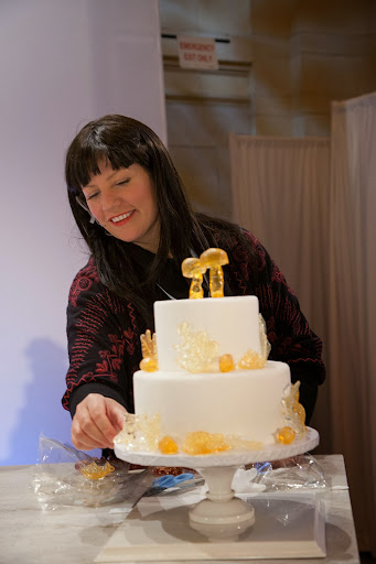 Andie Moore, from Andie’s Specialty Sweets, used her nostalgic hard candies to decorate a tiered cake. http://www.etsy.com/shop/andiespecialtysweets
