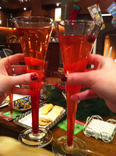 Adia Benson - Cheers to a champagne cocktail that we had on Christmas Eve.