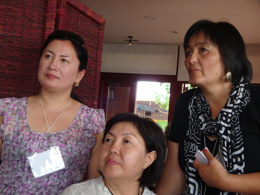 The 7 Sisters from Kyrgyzstan learned their textile craft from their father, a master saddle maker. Here are the three oldest sisters.