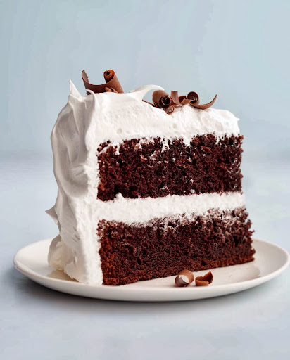 Devils Food Cake - This deep, dark chocolate cake is rich with sour cream and covered with pure white icing - undeniably decadent and delicious.