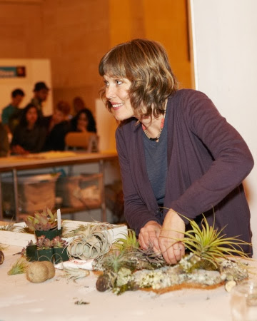 The Creative Maker Series is a day of learning and interacting with celebrities, innovators, and creative entrepreneurs. This is American Made Gardening Honoree Flora Grubb, who demonstrated how to turn air plants and succulents into art.