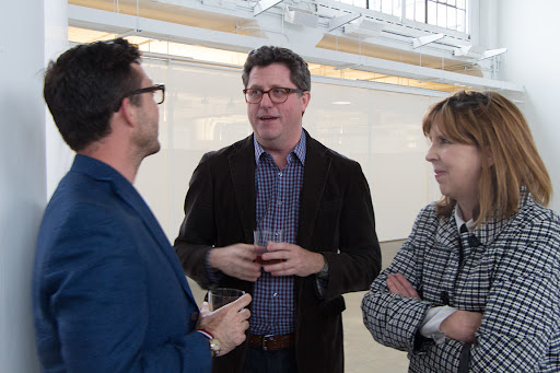 MSLO's Garden Editor Stephen Orr (center) chats with Jason Oliver Nixon - Editor at Delta Sky Magazine, and design consultant Janice Langrell.
