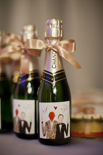 Miniature bottles of Chandon Champagne were another favor. Photo credit: Mel Barlow