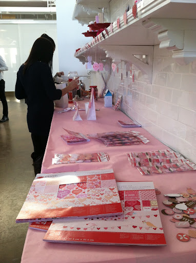 The candy bag and gift tag station was very popular.