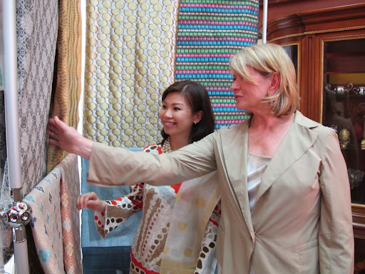 While in Malaysia, we got to see many amazing traditional Songket weavings. Here I am with Dr. June Ngo, director and designer for the Queen's Yayasan Tuanku Nur Zahirah organization.