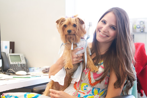 Rachel Stewart (no relation) and Coco wearing the Eyelet Dress from the Garden Party line http://goo.gl/MXYW63