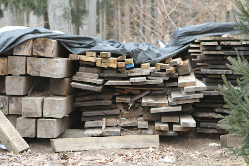 These are stacks of lumber in the process of aging.