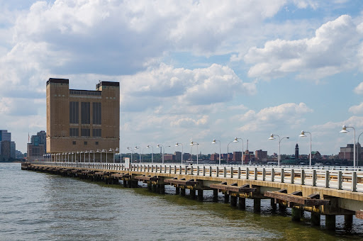 This structure is the vent shaft for Holland Tunnel. Completed in 1927, it was the first passenger-car tunnel in the area.