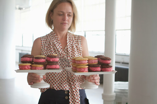 For dessert there were ice cream sandwiches - double chocolate cookies with raspberry sorbet and lemon cookies with strawberry sorbet.
